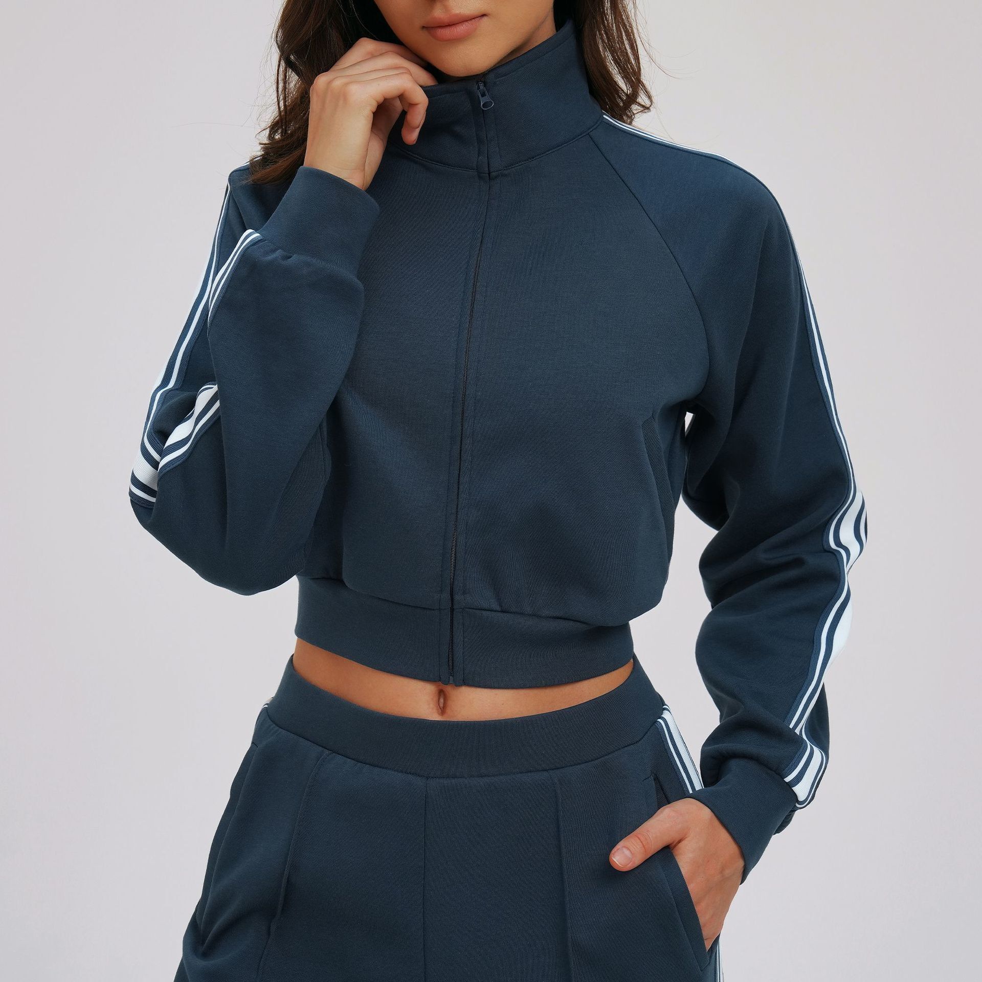 1757#A Same color Embroidery  Women Yoga Jacket or Pants