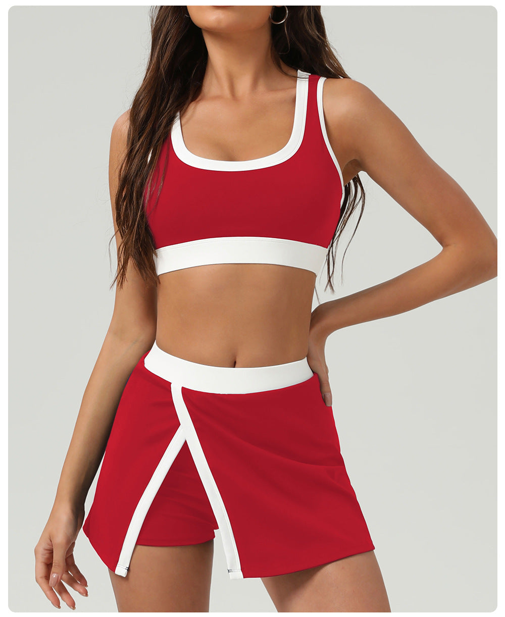 803# A  Women Yoga Tank Skirts Set
