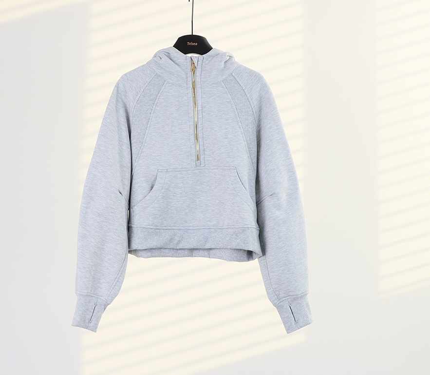 L5864# Women Half zipper Hoodies