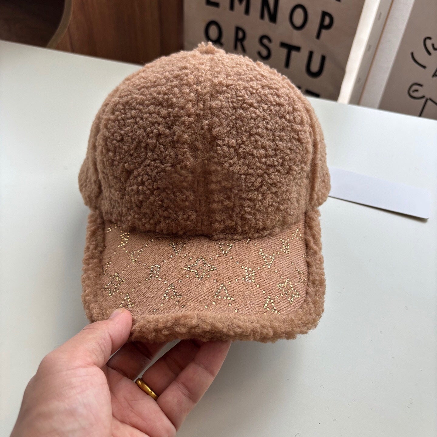 1554#LOFS A Lamb Wool Baseball Cap