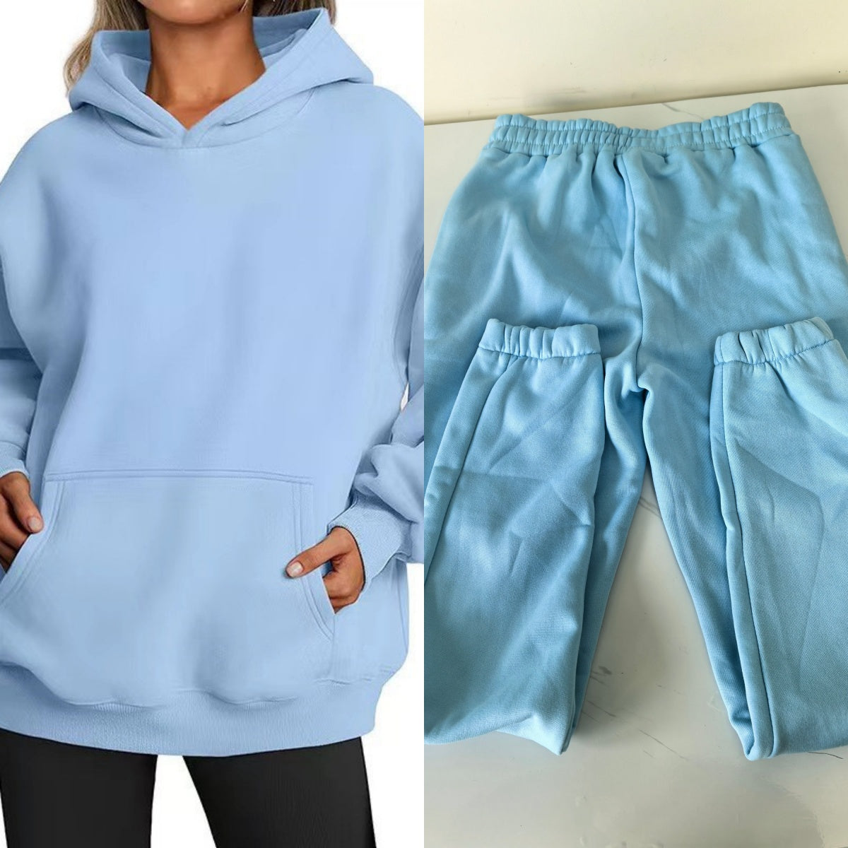 E3651#Large Size Embroidery Hooded Sweatshirts and Pants