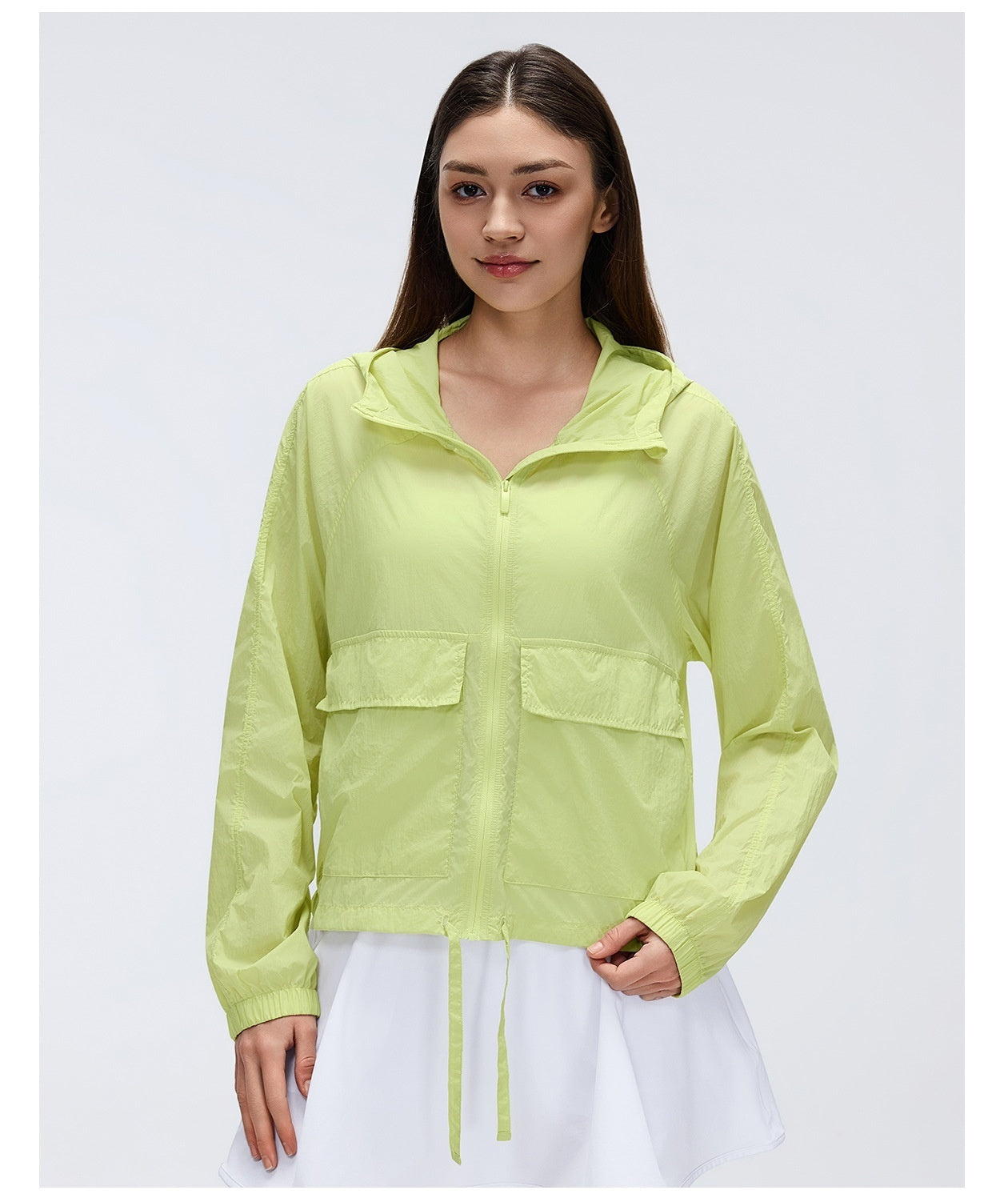 L5769# Women Yoga Hooded Sunscreen Coat