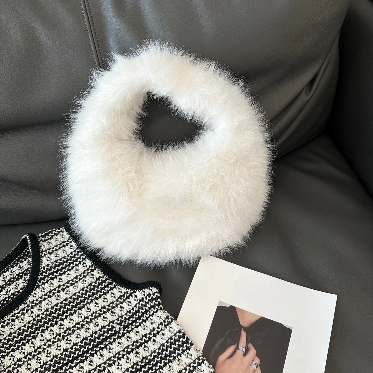 E6704#Faux mink bag