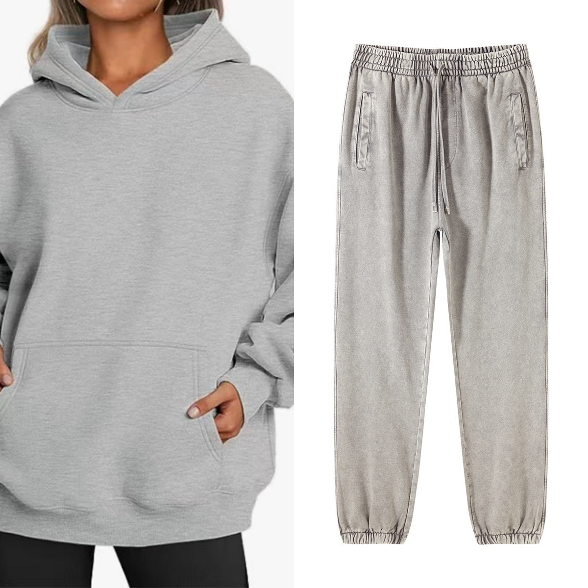 E3651#Large Size Embroidery Hooded Sweatshirts and Pants