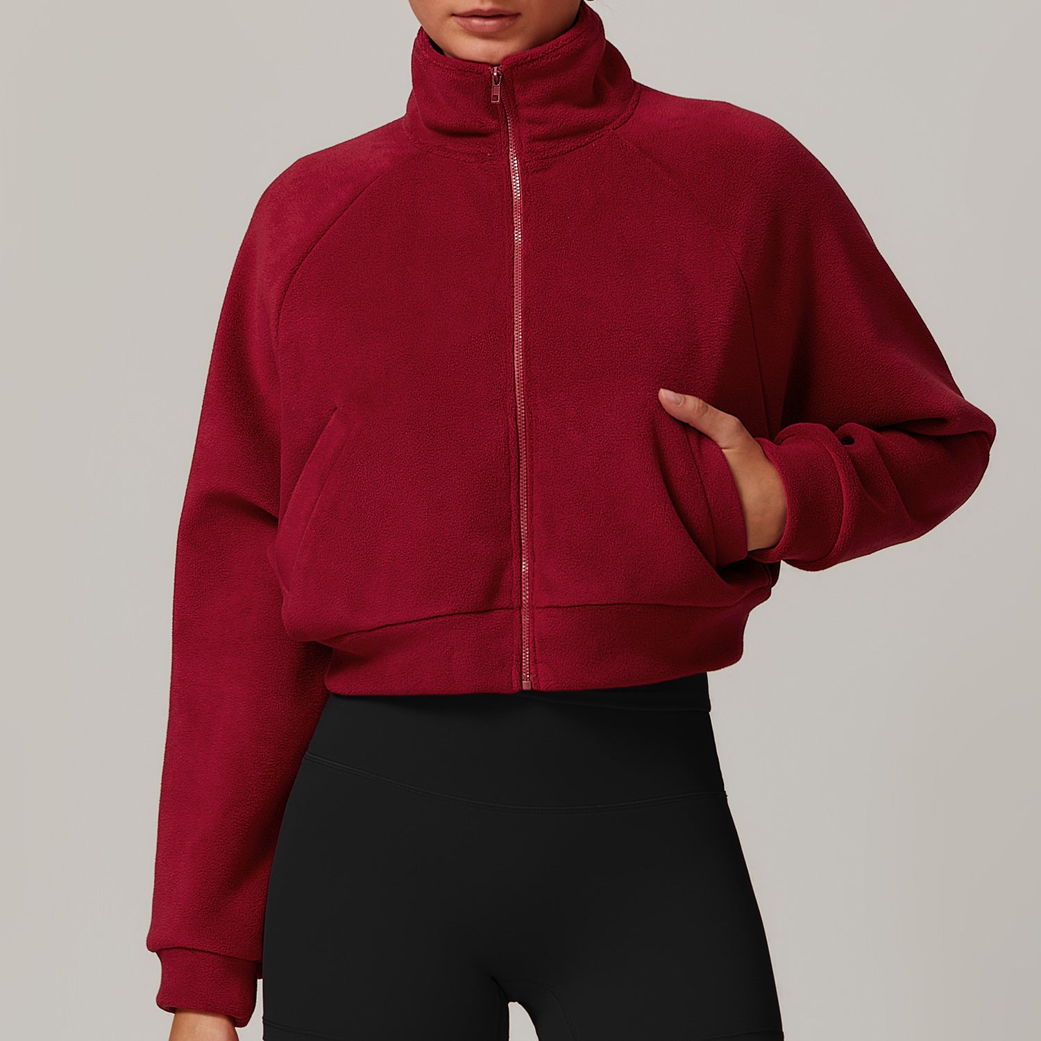 1601# A 3D SIlver Logo Women Fleece jackets