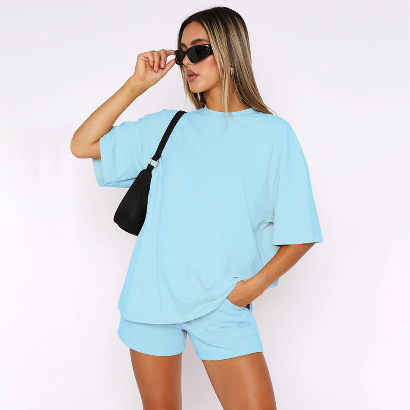 1412#A Women Yoga Shirts Shorts Set