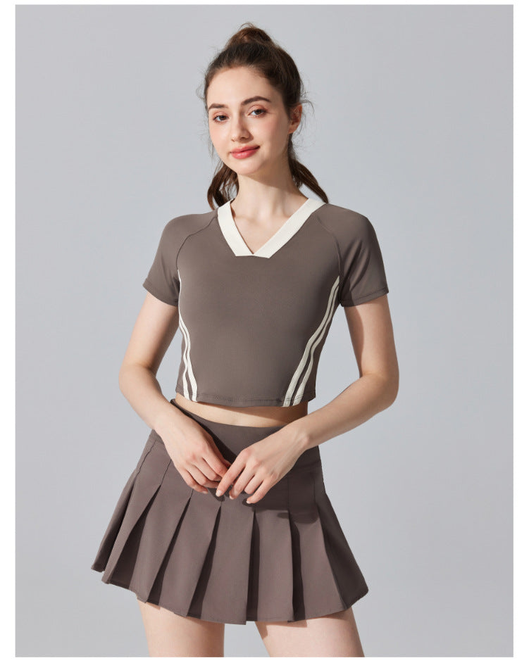 439# AL Women Yoga Shirts Skirts Set