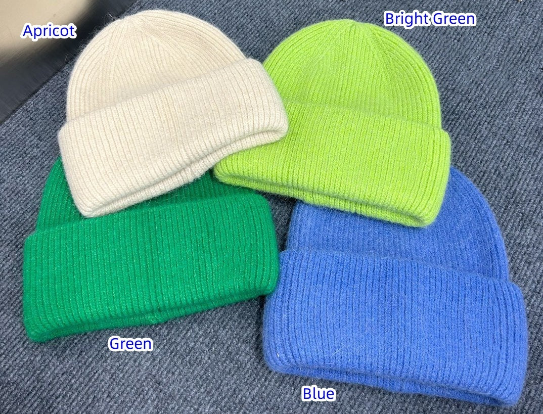 E3448# Rabbit Fur Knitted Hat