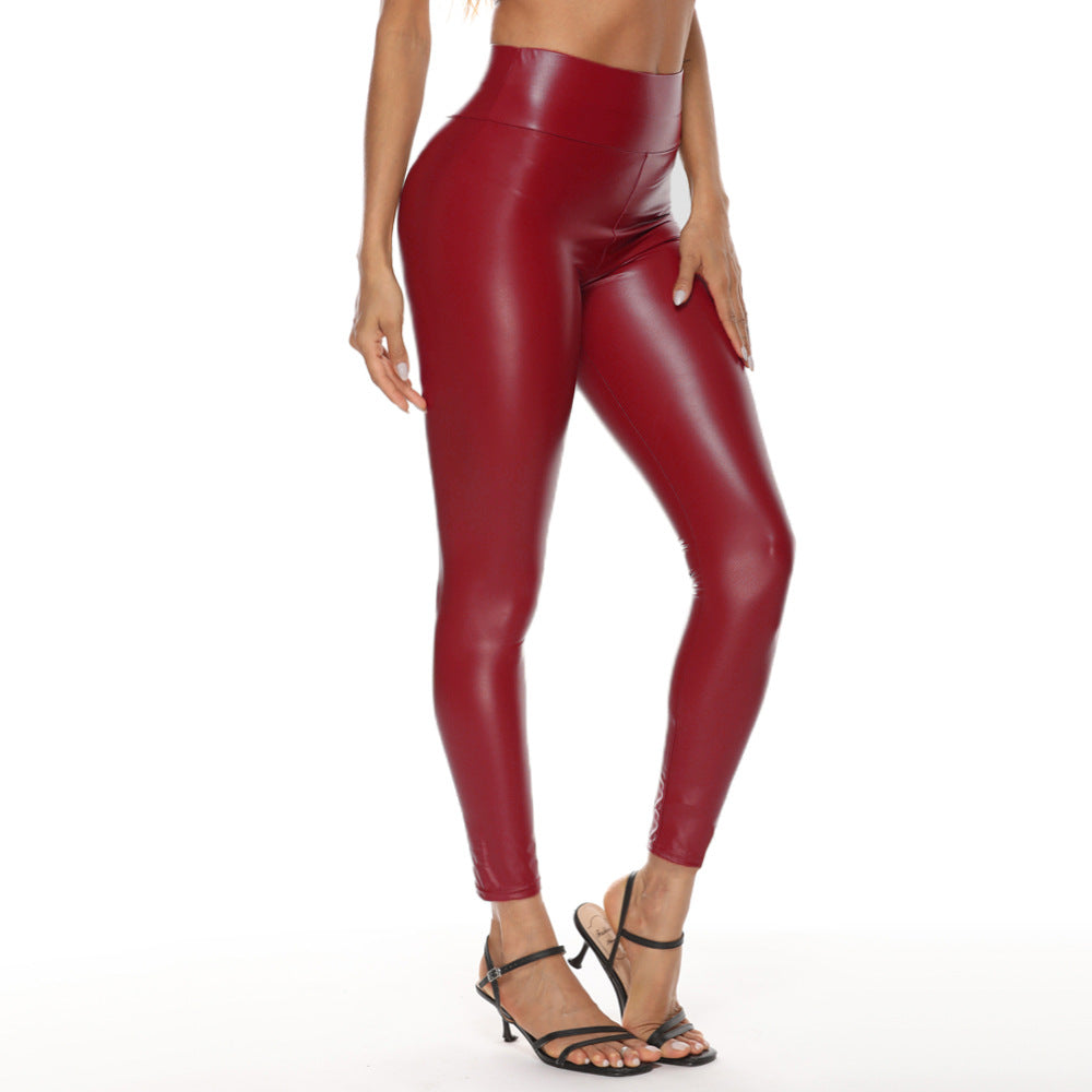 L6060#  Women Faux Leahter Leggings