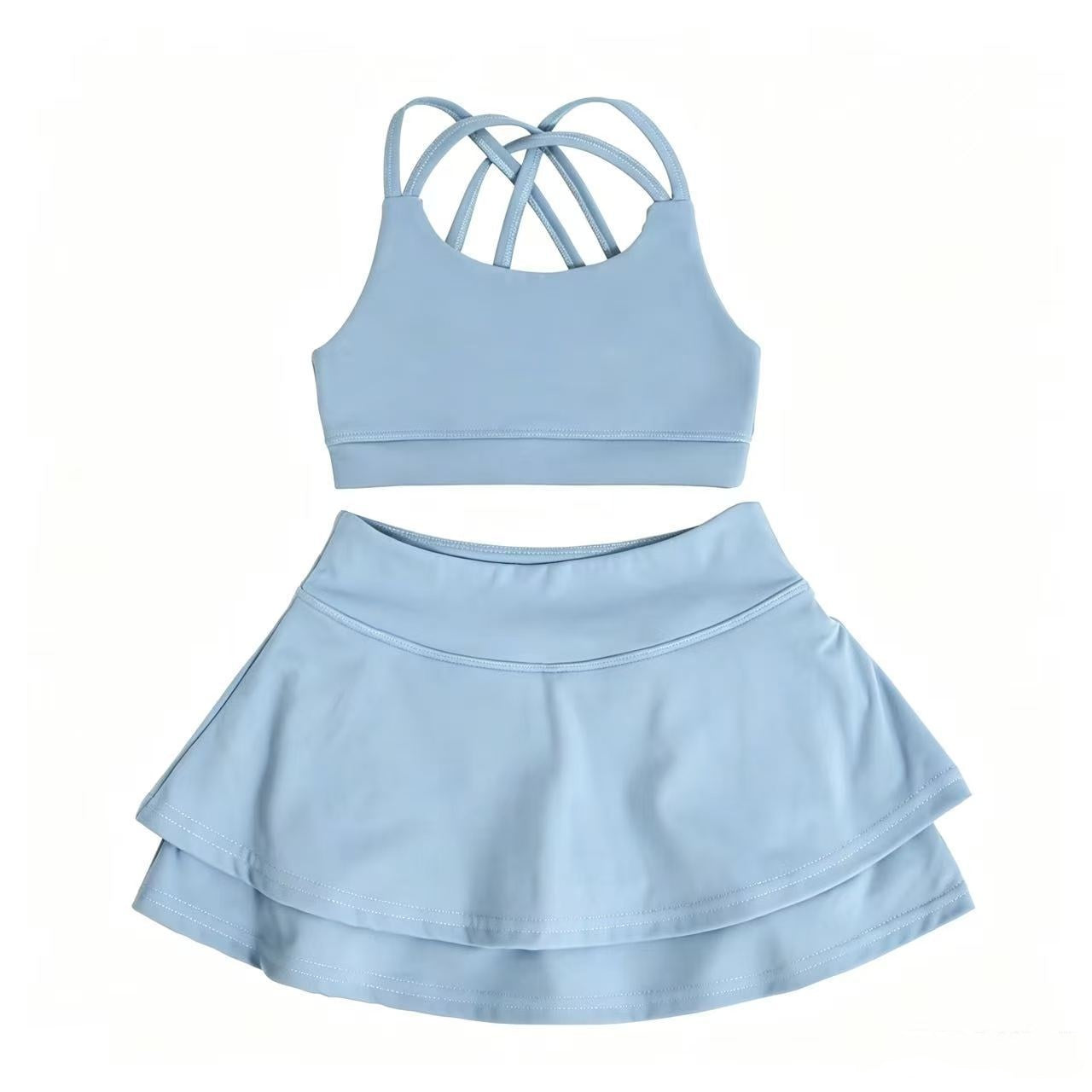 L6189#  Kids Bra Skirts Set