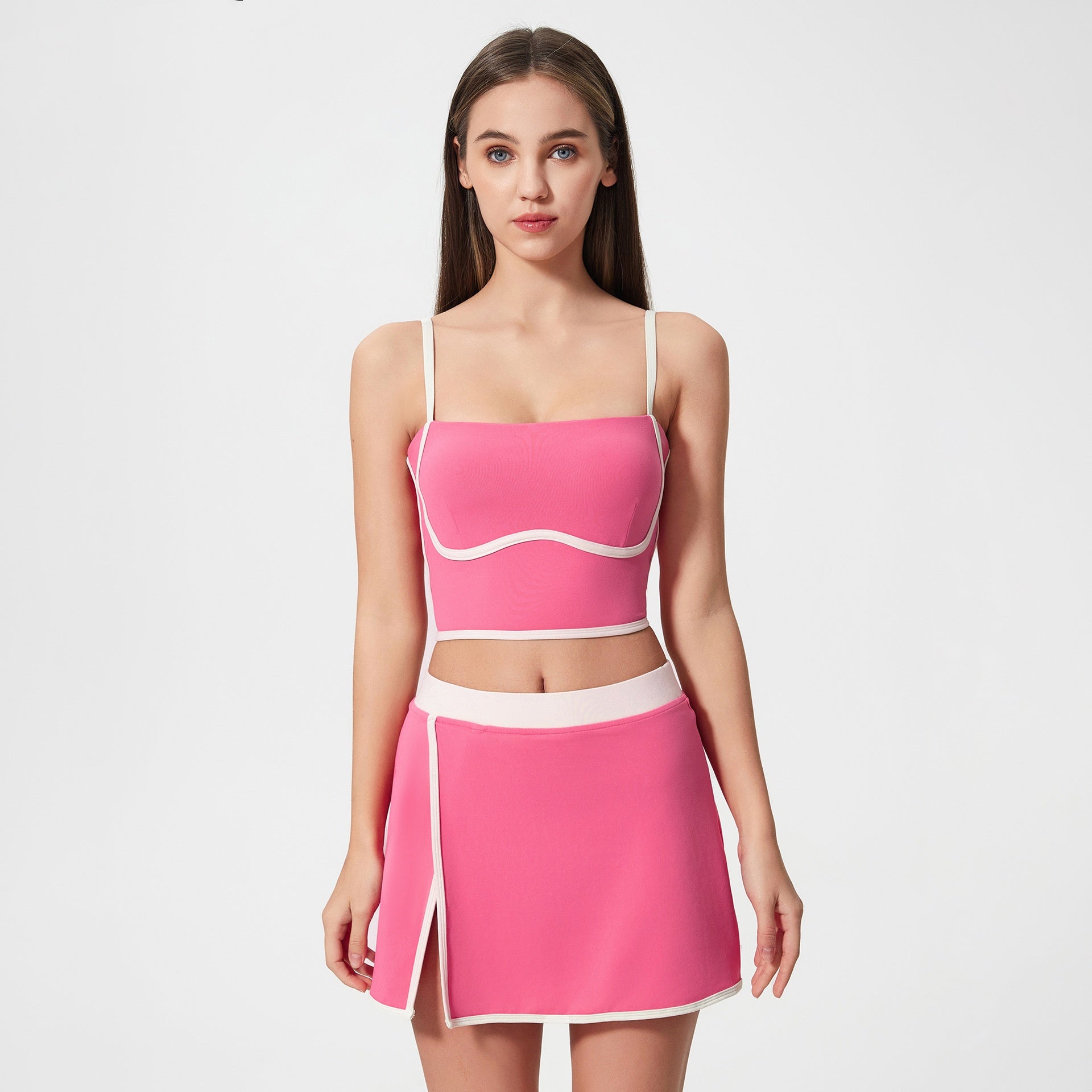 777# A Women Yoga Bra Skirts Set