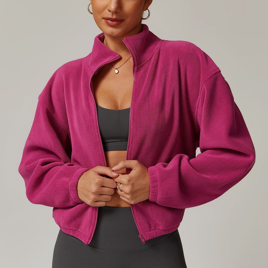 572# A 3D Silver Logo Women Fleece Coat