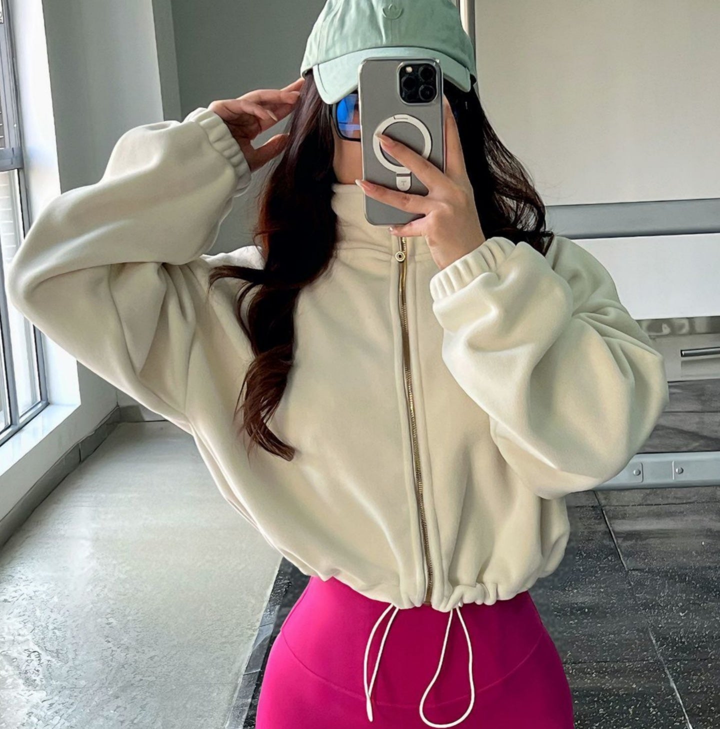 1607# A 3D LOGO Women Yoga Jacket