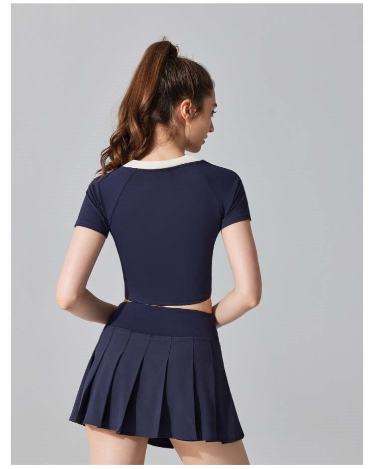 439# AL Women Yoga Shirts Skirts Set