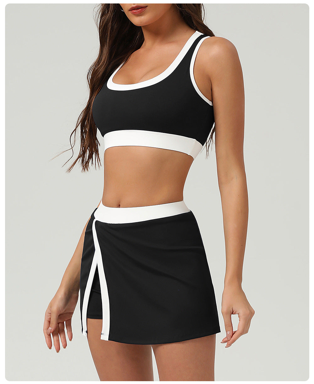 803# A  Women Yoga Tank Skirts Set