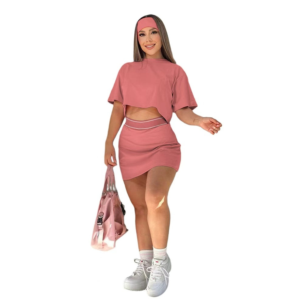 2324#A Women Yoga Shirts Skirts Set