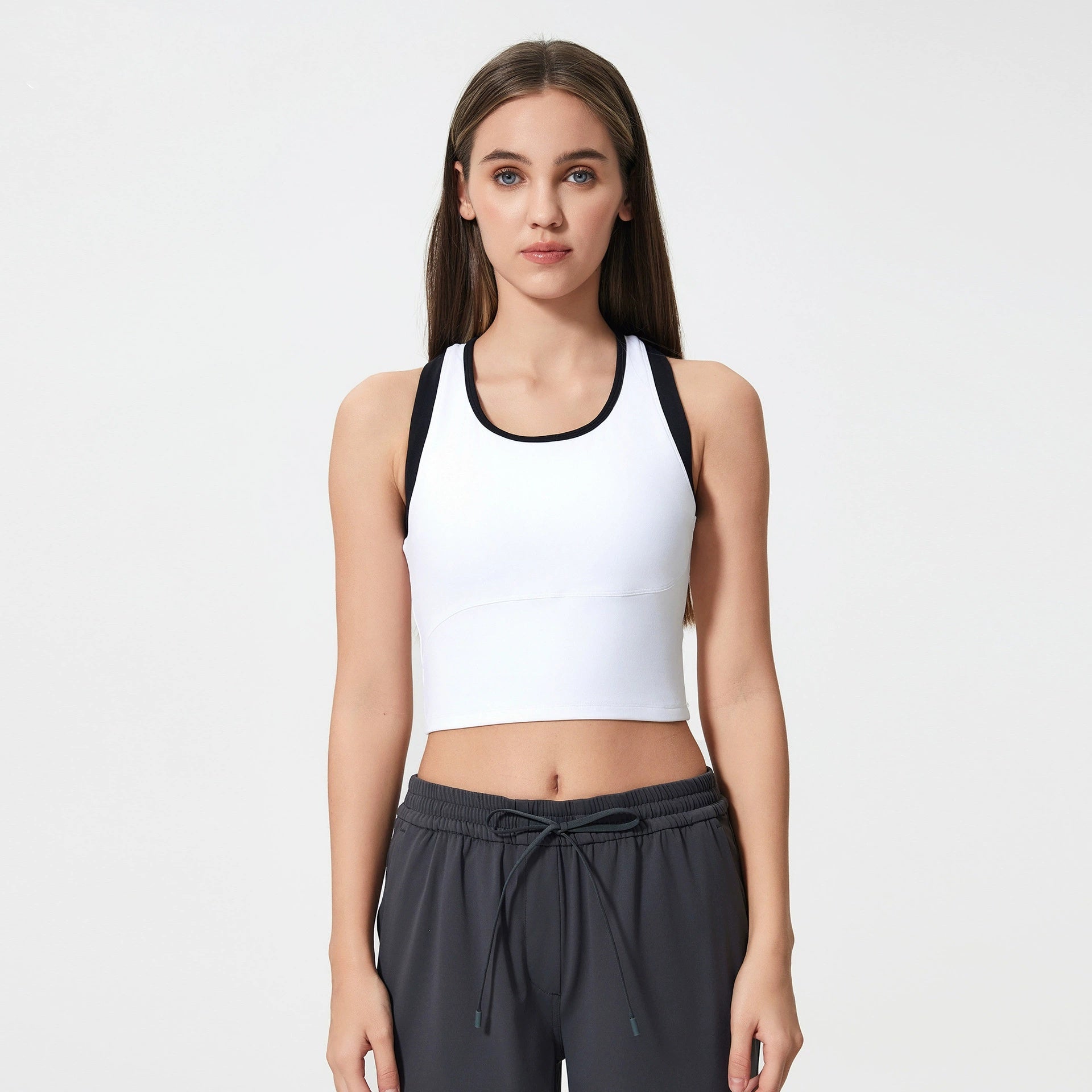 L4113#  Women Yoga Tank Skirts Set