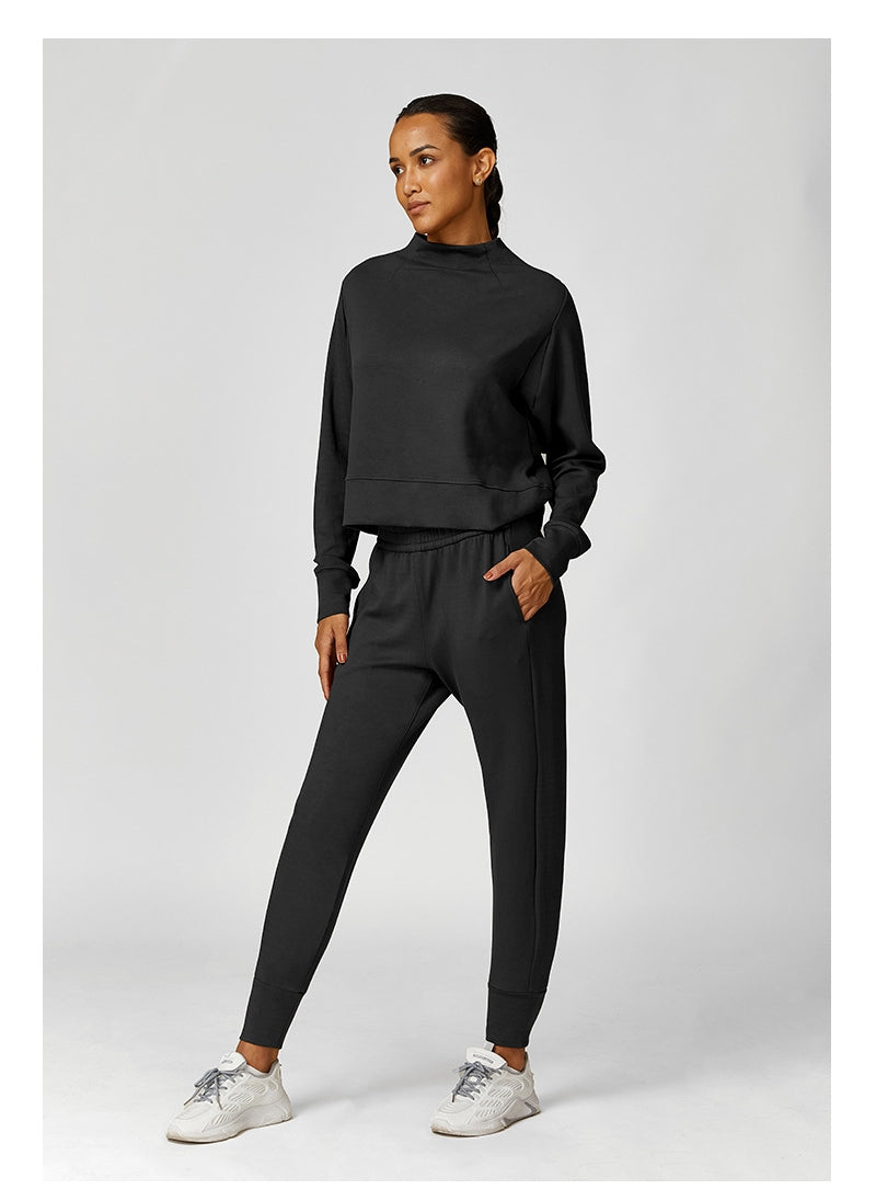 554# A 3D Silver Logo Women Sweatshirts Pants Set