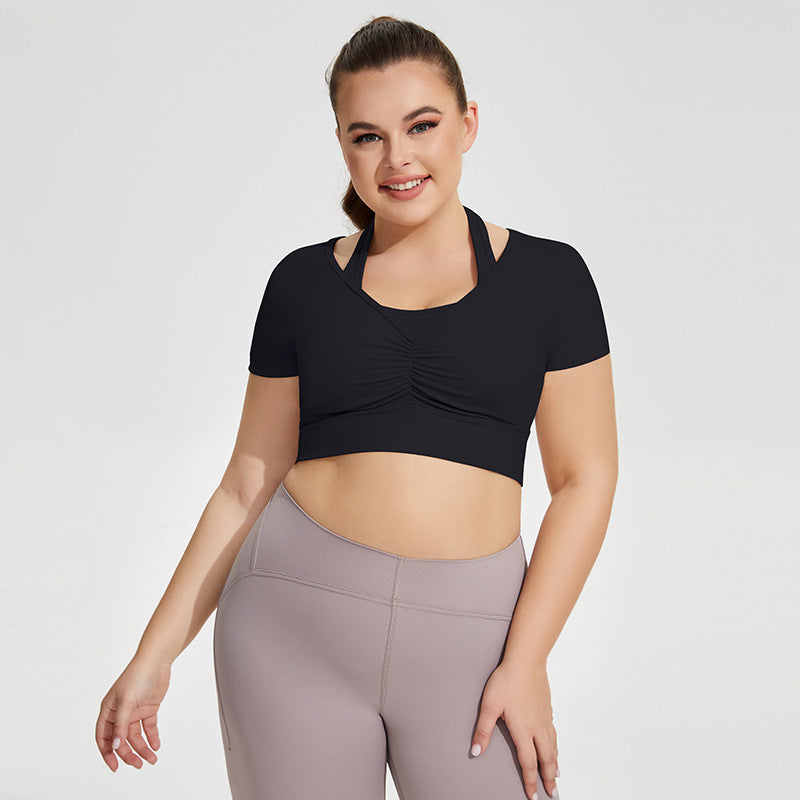 L2723#  Plus Size Women Yoga Shirts