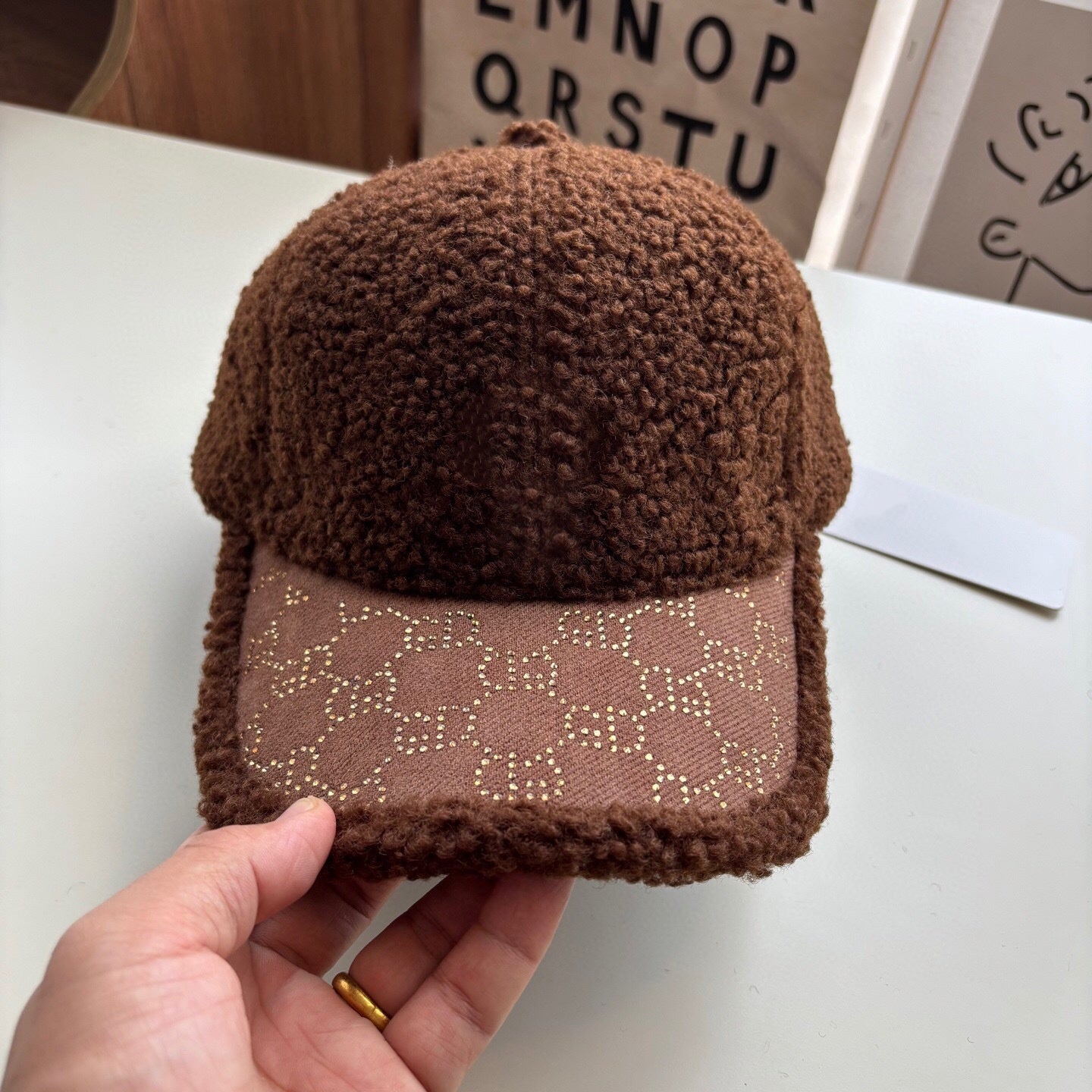 1554#LOFS A Lamb Wool Baseball Cap