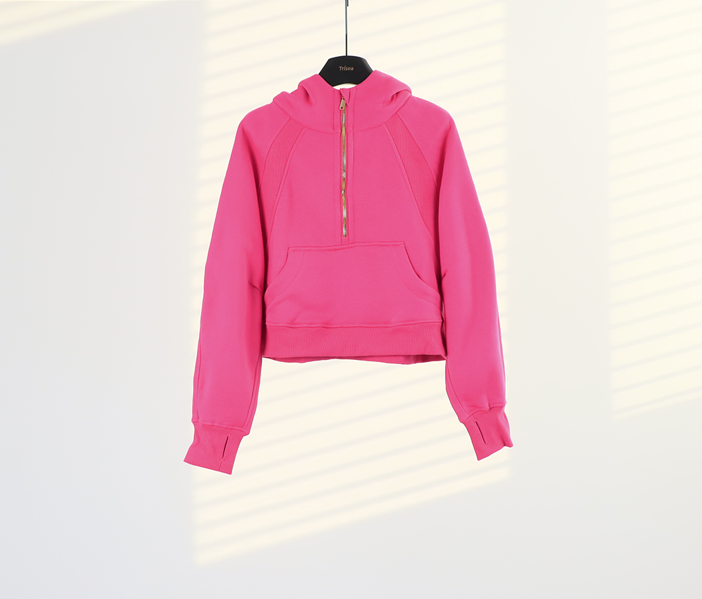 L5864# Women Half zipper Hoodies