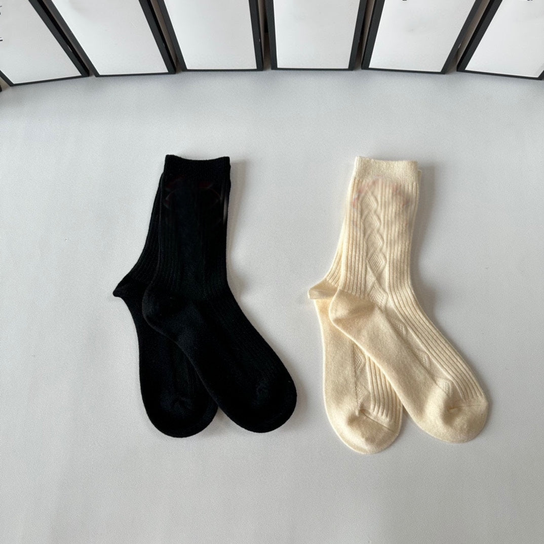 E4461#  Unisex Cashmere Socks 2Pairs/Lot