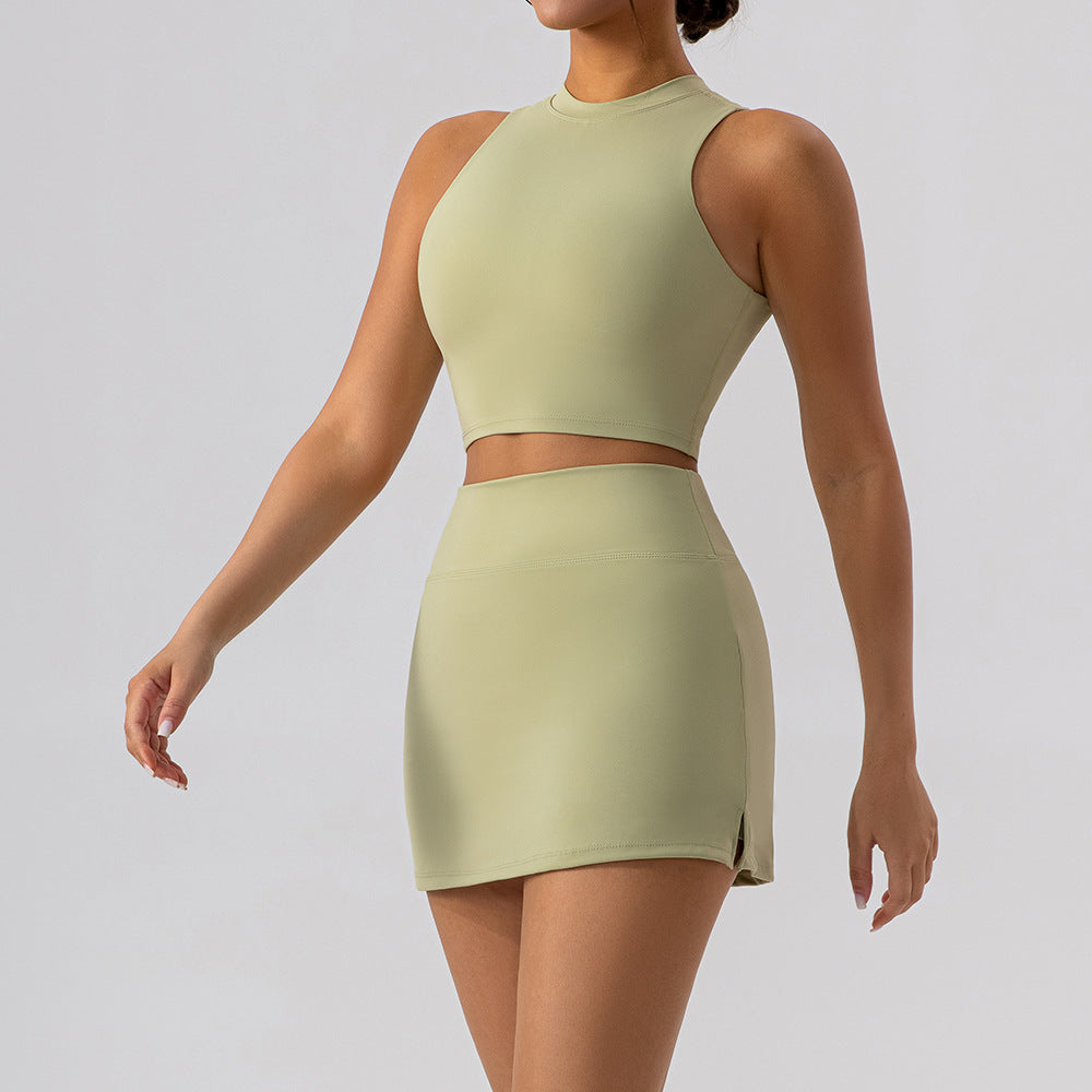 314# AL Women Yoga Tank And Skirts Set
