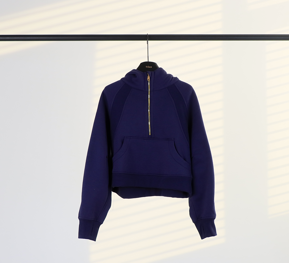 L5864# Women Half zipper Hoodies