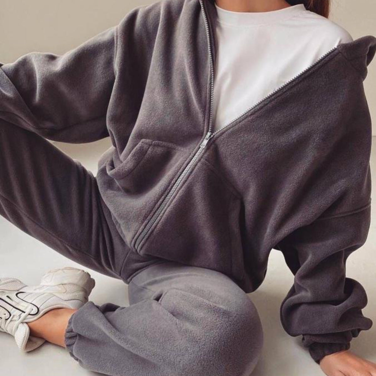 1472#A 3D Silver Women Hoodie Pants Sets