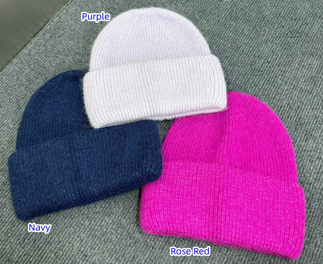 E3448# Rabbit Fur Knitted Hat