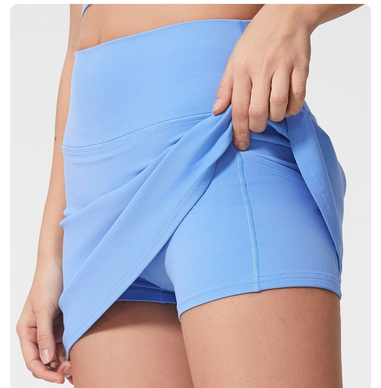 L4113#  Women Yoga Tank Skirts Set