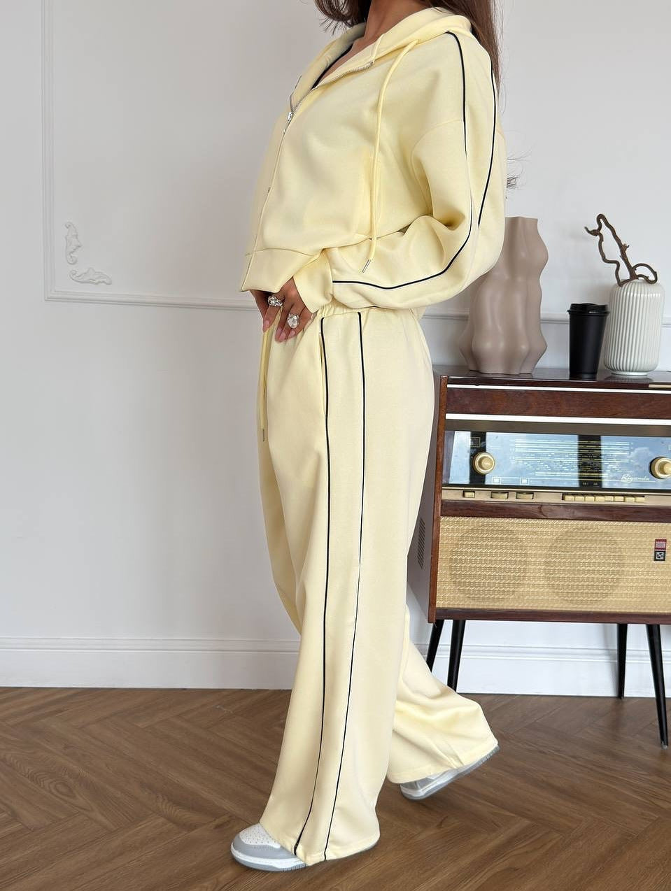 1475#A 3D Silver Women Hoodie Pants Sets