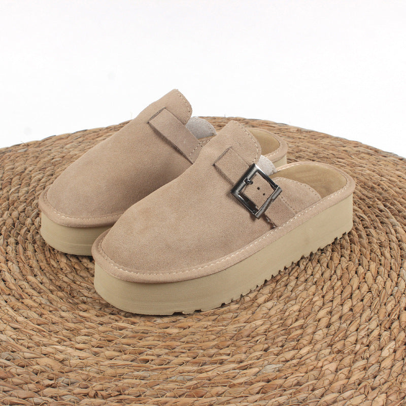 E3061# Women Cow Leather Slipper