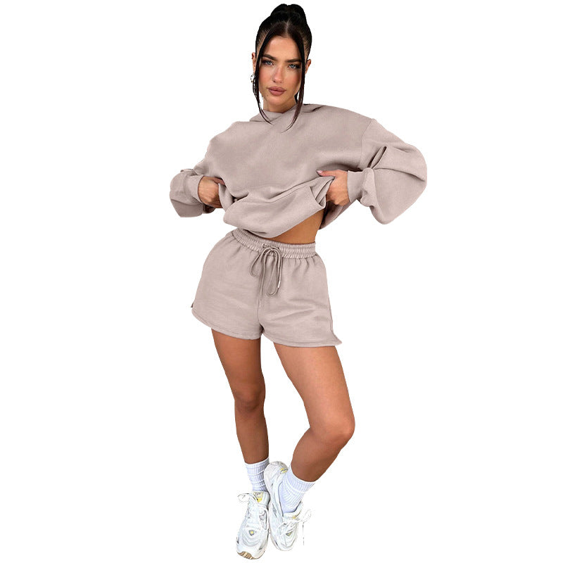 1411# A Logo Women Hoodies Shorts Set