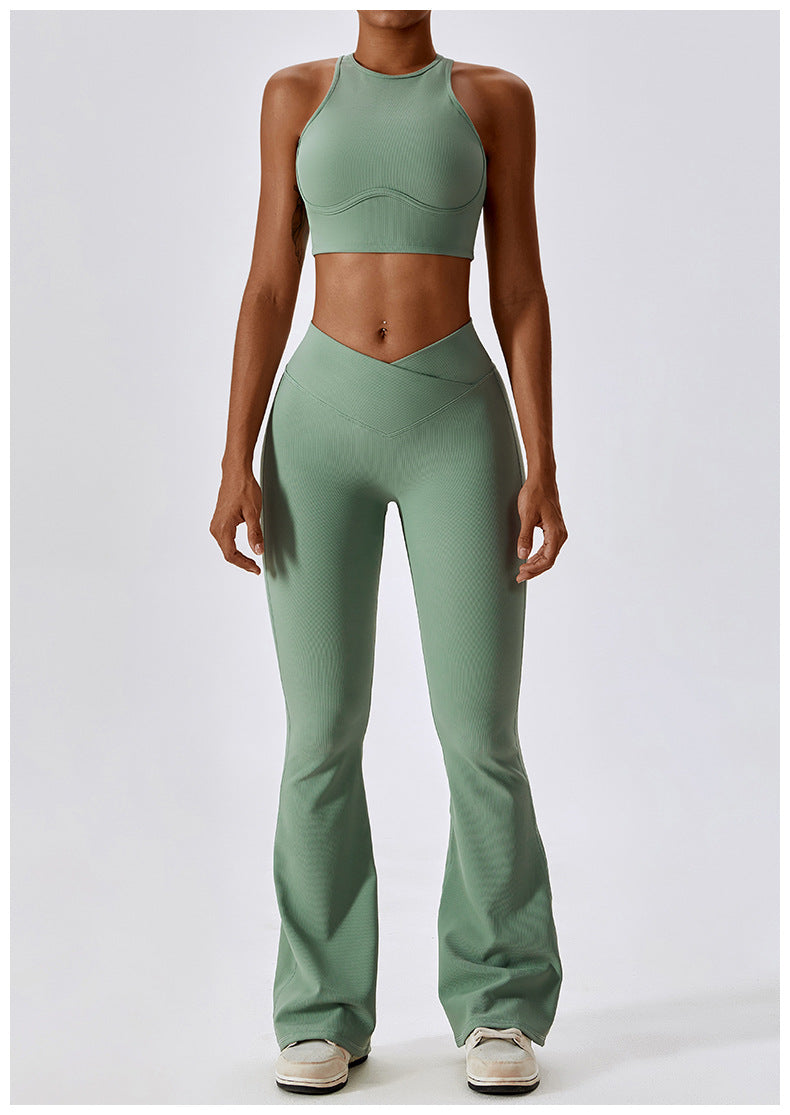 120#AL Bra and Flare Pants Set
