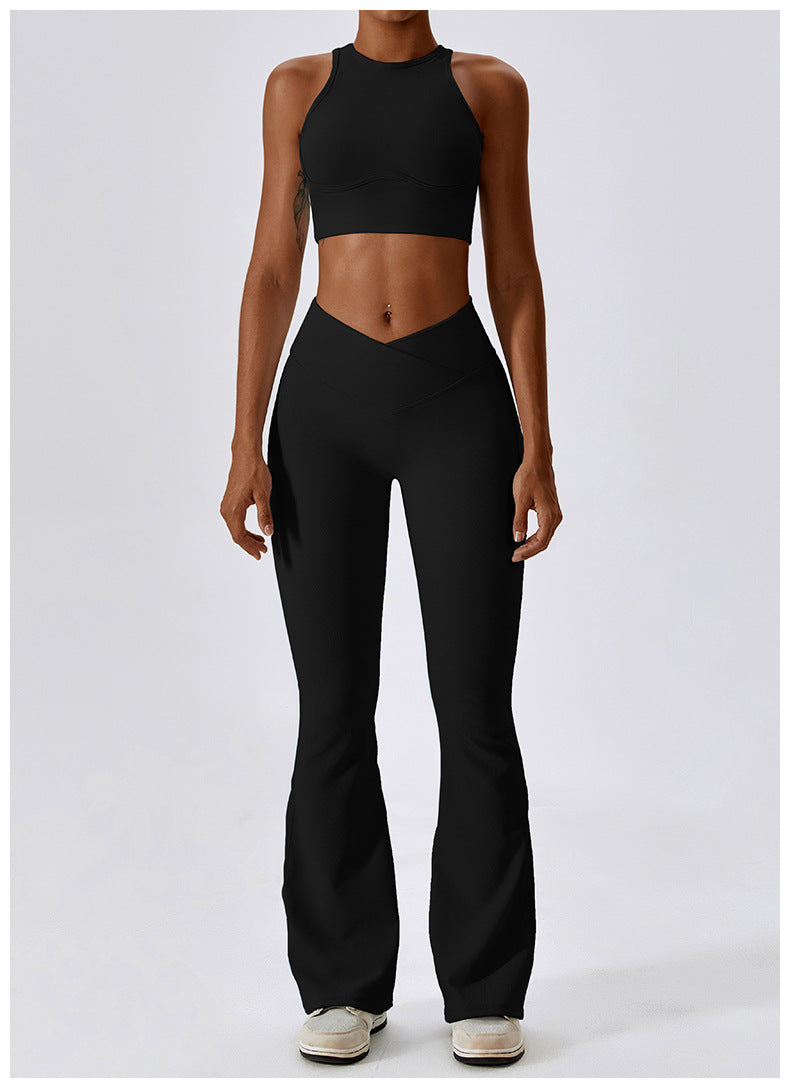 120#AL Bra and Flare Pants Set