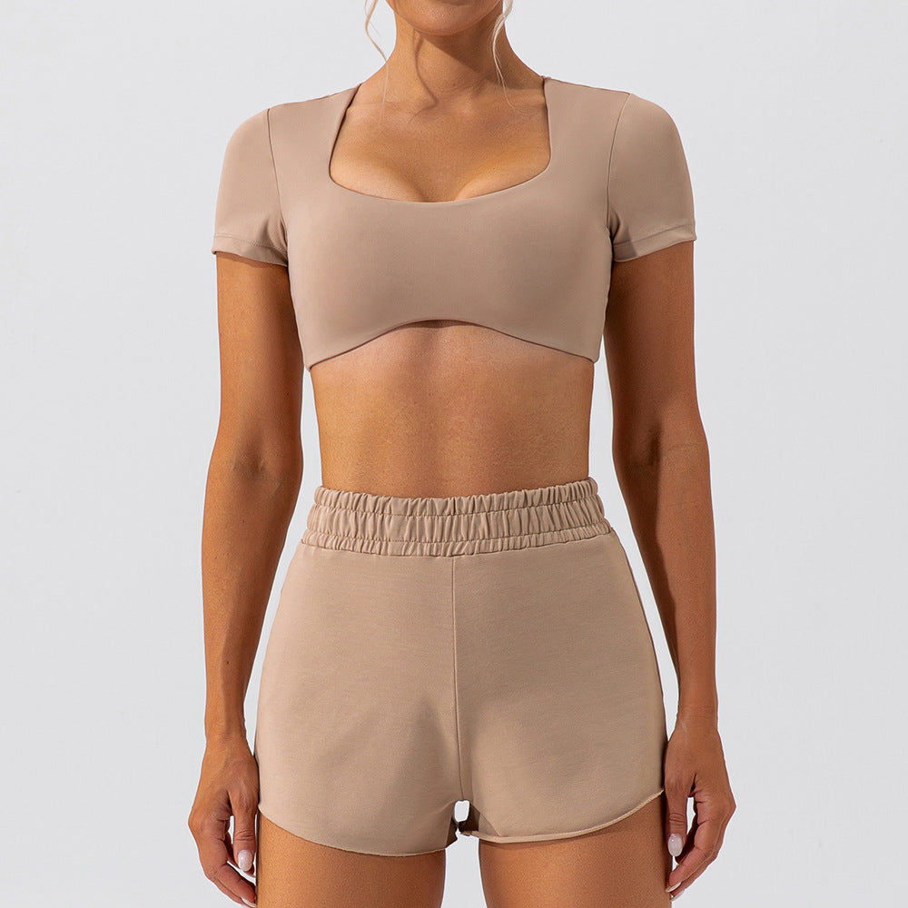 53# AL Short Sleeve Bra And Shorts Set