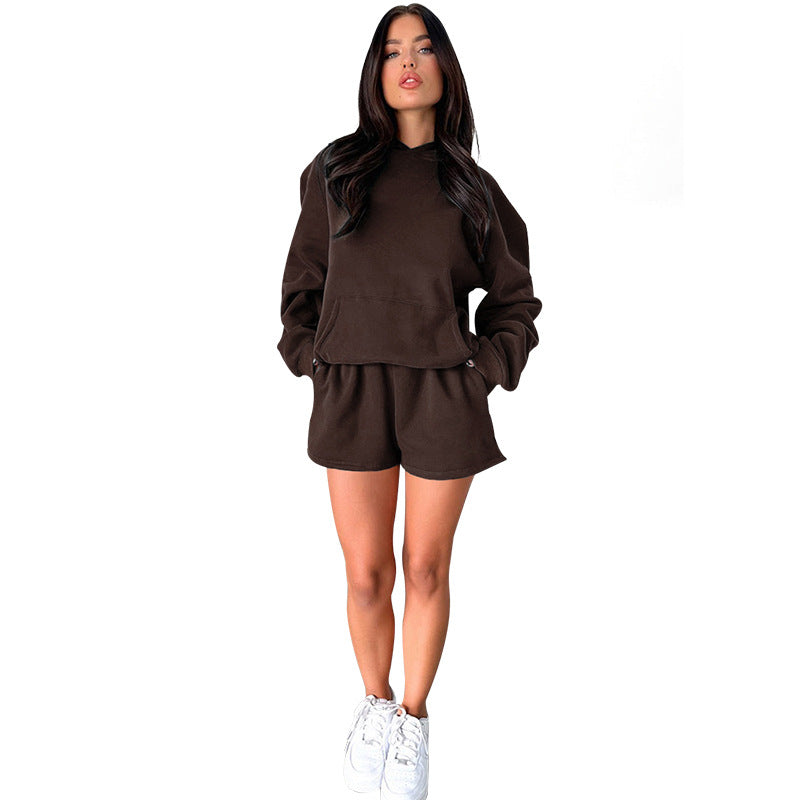 1411# A Logo Women Hoodies Shorts Set