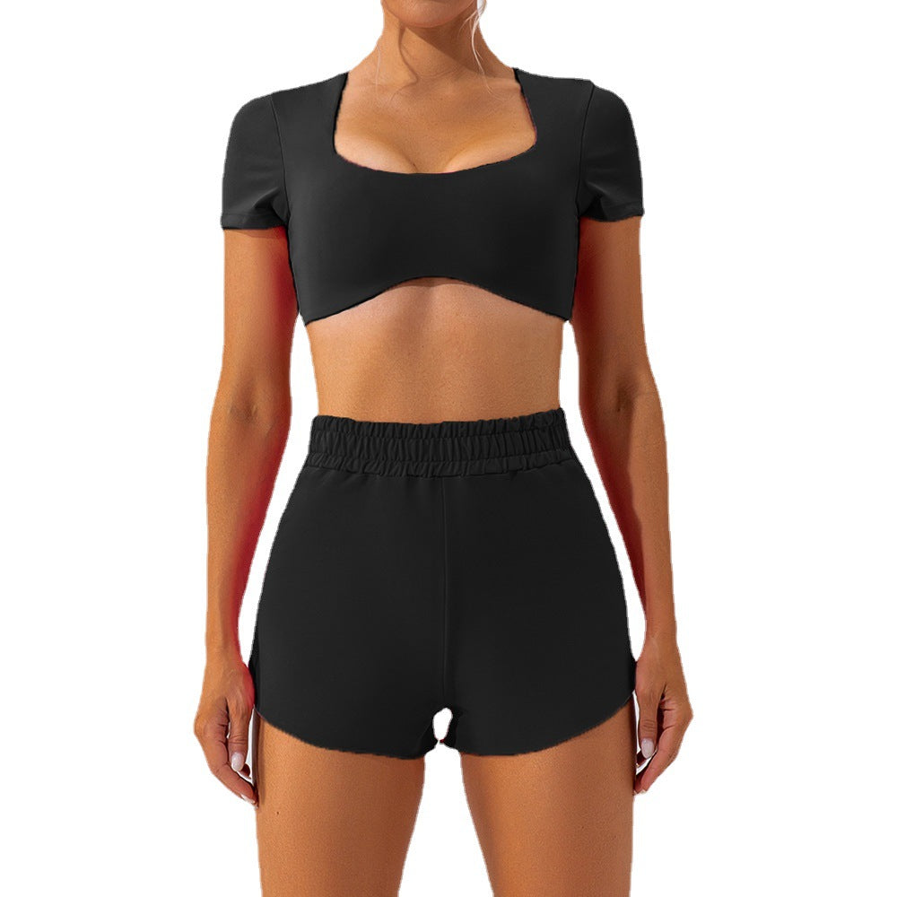 53# AL Short Sleeve Bra And Shorts Set