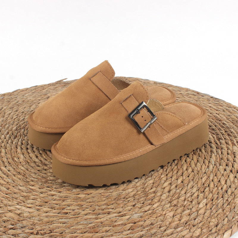 E3061# Women Cow Leather Slipper
