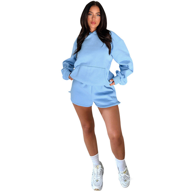 1411# A Logo Women Hoodies Shorts Set