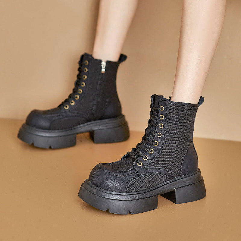 E6547# Top Cow Leather Ankle Boots
