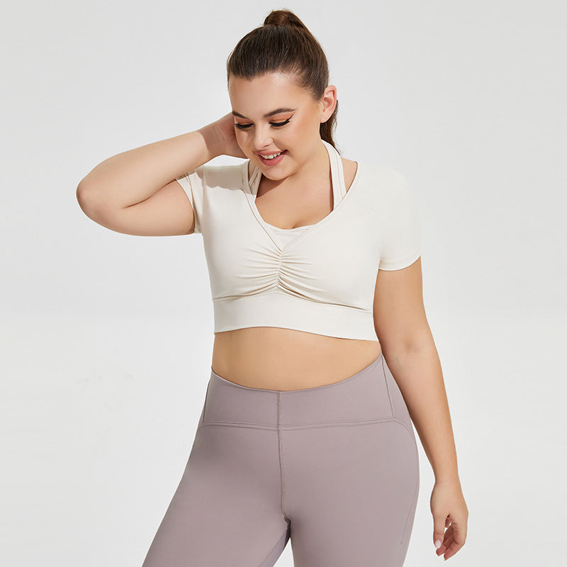 L2723#  Plus Size Women Yoga Shirts