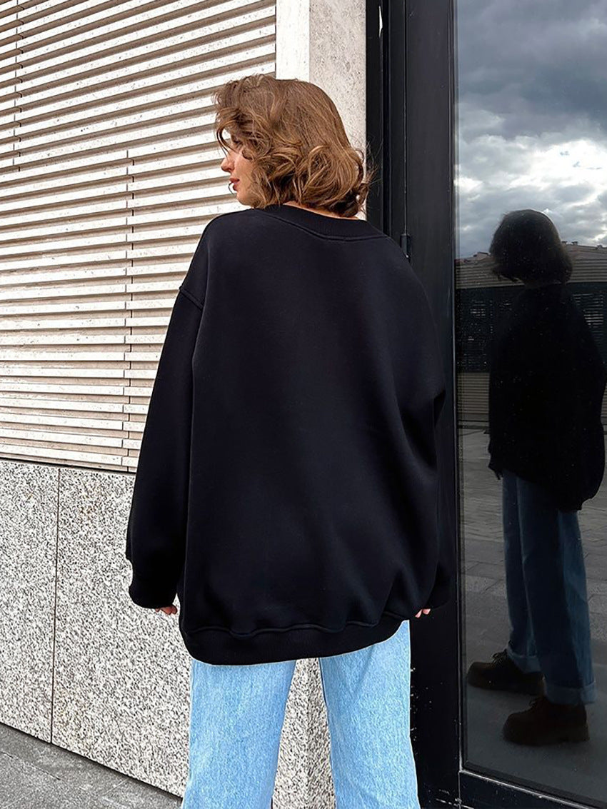 1438#A 3D LOGO Women Loose Sweatshirts