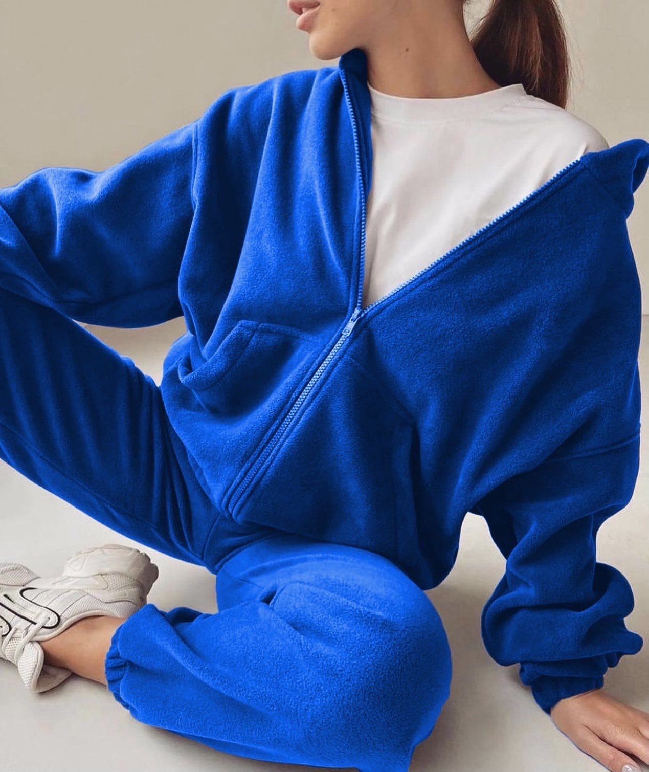 1472#A 3D Silver Women Hoodie Pants Sets