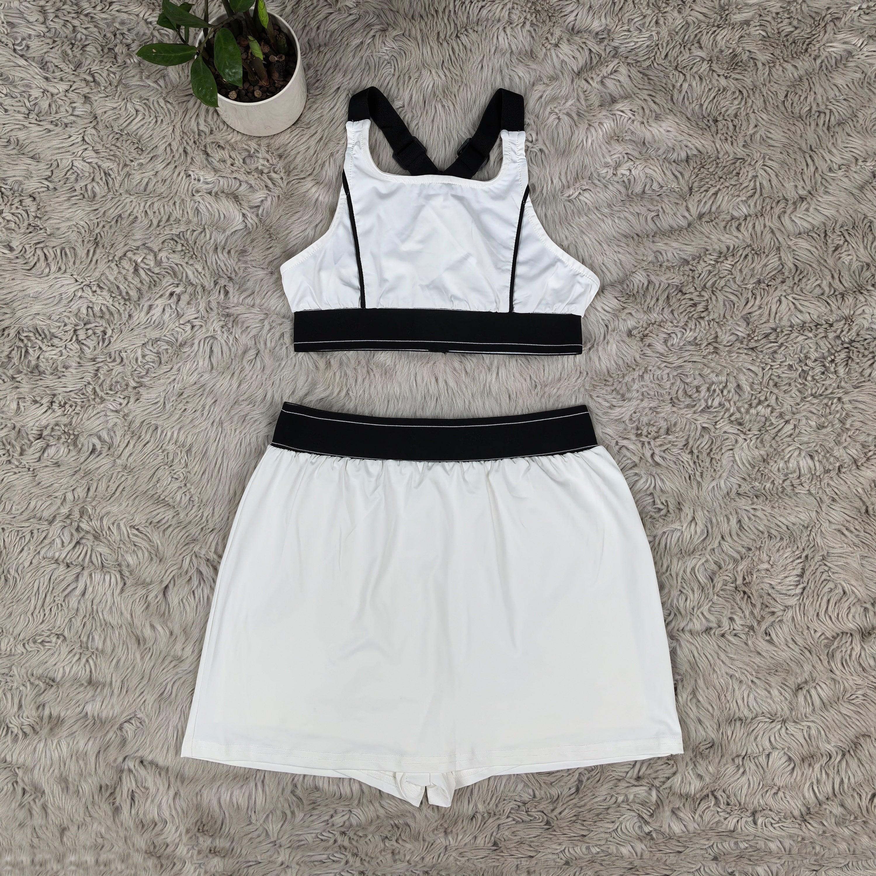 2436# A Women Yoga Bra Skirts Set