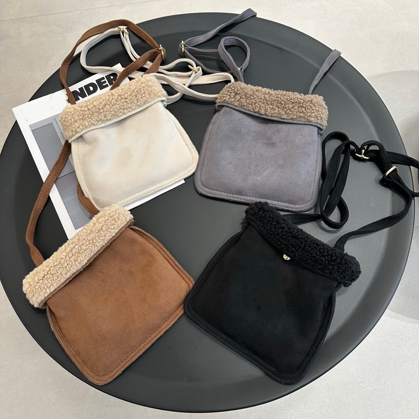 E6707#Lamb wool bag