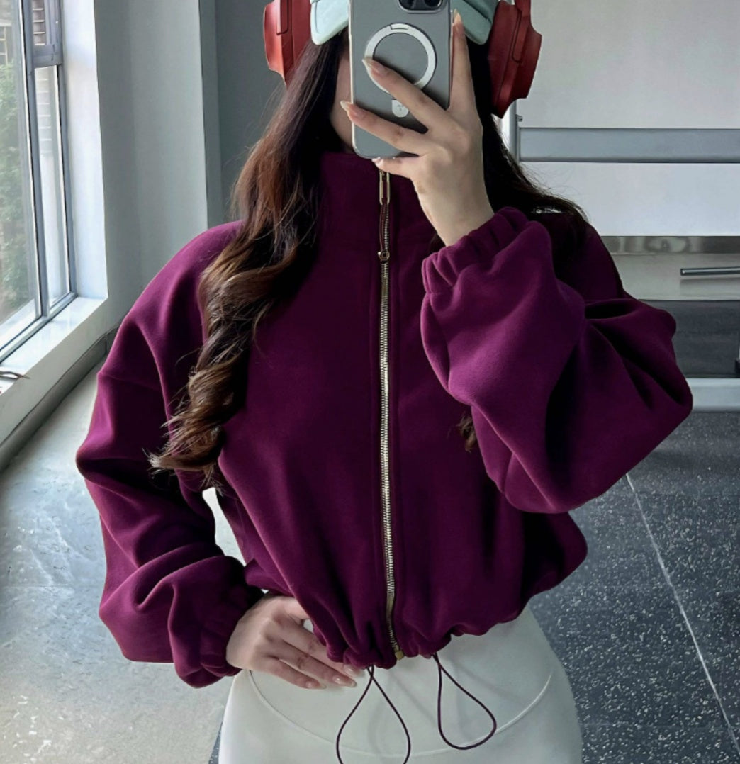 1607# A 3D LOGO Women Yoga Jacket