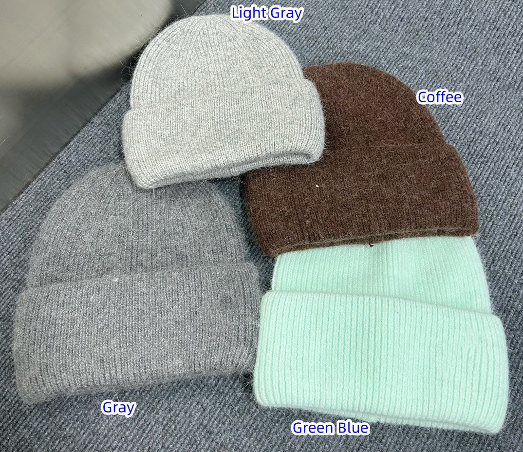 E3448# Rabbit Fur Knitted Hat