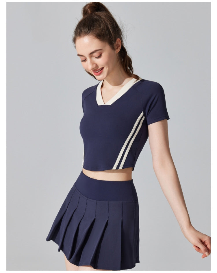 439# AL Women Yoga Shirts Skirts Set